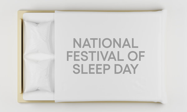 Festival of Sleep day is observed every year on January 3, intended to be a celebration of sleep and a call to action on important issues related to sleep. 3D Rendering