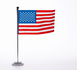 Fototapeta premium American table flag on white background