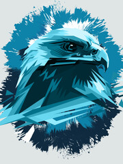 Blue Eagle Head vector Illustration
