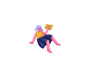 Niña leyendo sentada