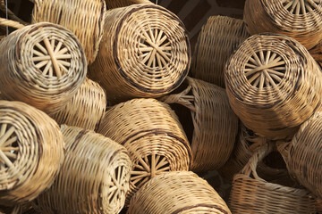 Baskets made of wicker are common in Turkey's historical bazaars.