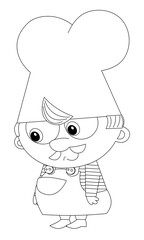 Cartoon kitchen chef cook isolated illustration for children