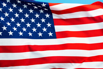Close up of American flag background
