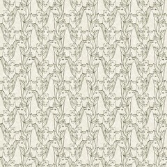 Cute safari wild giraffe animal pattern for babies room decor. Seamless african furry green textured gender neutral print design. 