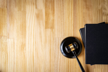 judgment hammer, Legal office. Attorney at law. Law and justice. Wooden judge gavel, close-up view. lawyer's desk