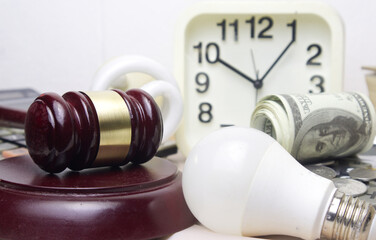 Energy law and compensation lawsuits concept.

