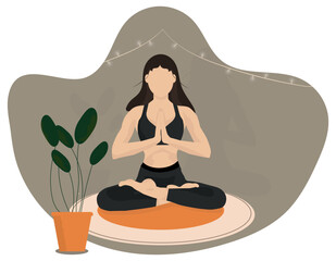yoga woman in lotus position ai png jpag