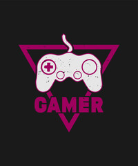 gamer Gaming t shirt design, Vector gamer t shirt, Retro gaming t shirt, vintage gaming gamer t shirt design. Gaming vector.