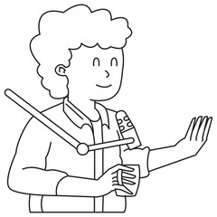 Speaker on Podcast  Outline 2D Illustration