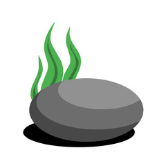 set of plants and stones