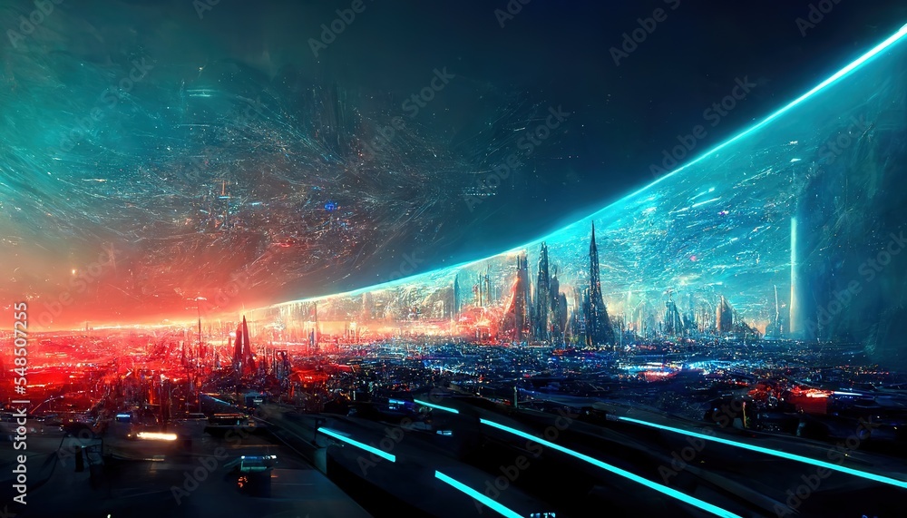 Poster abstract futuristic background of computer glowing technology sci fi frame hud ui blue futuristic sc