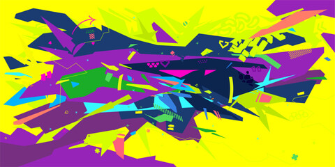 Futuristic Trendy Mecha Gundam Cyberpunk Style Colorful Abstract Urban Street Art Graffiti Vector Illustration Template Background