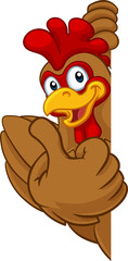 Chicken Rooster Cockerel Bird Cartoon Character