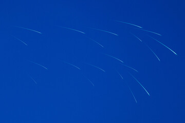 Meteor and Stars Universe background.meteorite fall asteroid comet in the starry sky.