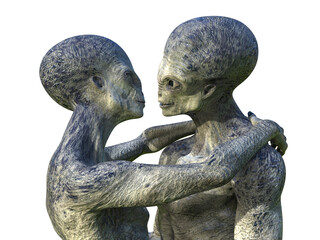 Aliens love, 3D illustration