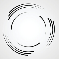 Radial speed Lines in Circle Form for comic books . Explosion background . Vector Illustration .Technology round Logo . Circular Design element . Abstract Geometric shape . Sunburst .