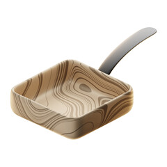 Premium kitchen frying pan icon 3d rendering on isolated background PNG