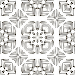 Line Icon Seamless Pattern Isolated on White Background.