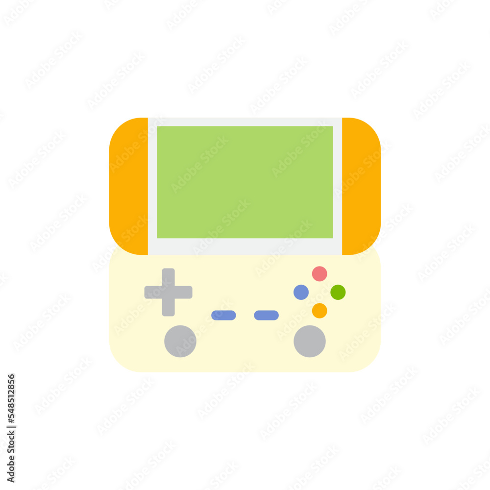 Poster portable game console icon in color, isolated on white background