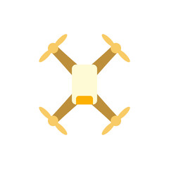 Drone quadcopter icon in color, isolated on white background 