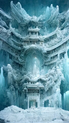 Naklejka premium an old temple which has been partially destroyed as a relic of ancient times.