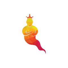 Genie Logo Design. Magic Fantasy genie concept logo.