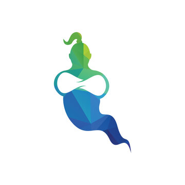 Genie Logo Design. Magic Fantasy genie concept logo.