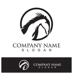 Horse head logo icon template design