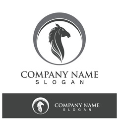 Horse head logo icon template design