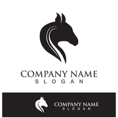 Horse head logo icon template design