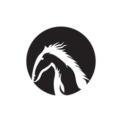 Horse head logo icon template design