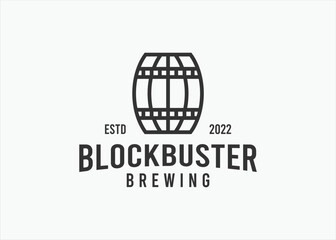 film beer logo design vector silhouette illustration