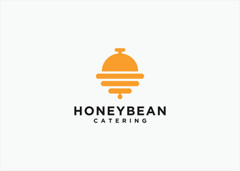 honey restaurant logo design vector silhouette illustration