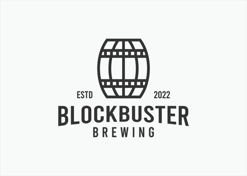film beer logo design vector silhouette illustration