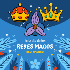 Feliz dia de los reyes magos greeting card
