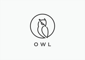 owl logo design vector silhouette illustration