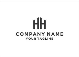 Letter HH home logo design template elements