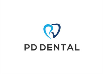 letter pd dental logo design vector
