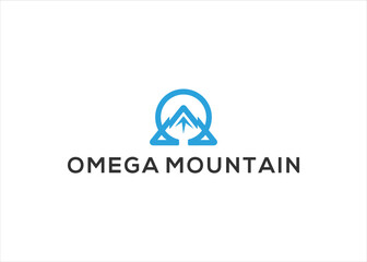 omega mountain logo design vector illustration