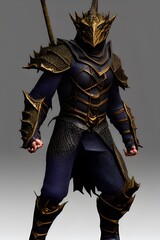Fototapeta premium Dragon World fantasy warrior character 3d illustration