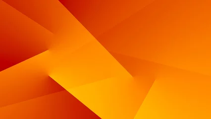 Fotobehang Yellow orange red abstract background for design. Geometric shapes. Triangles, squares, stripes, lines. Color gradient. Modern, futuristic. Light dark shades. Web banner. © Наталья Босяк
