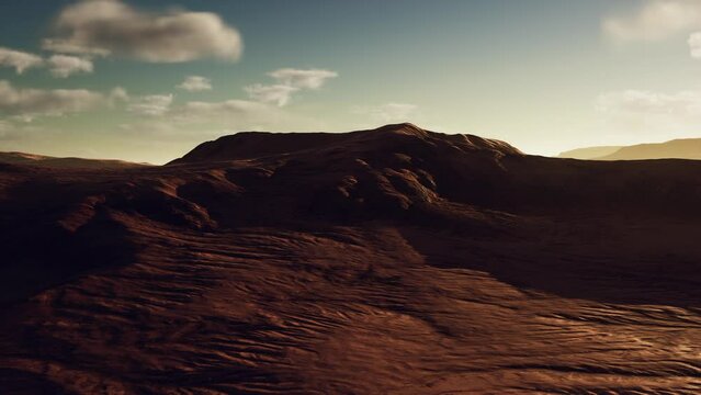 Beautiful sand dunes in the Sahara desert at sunset