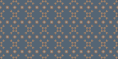 Vector seamless ethnic oriental ikat traditional. Abstract ethnic pattern with geometric elements. Pattern colorful for background, carpet, clothing, wrapping, batik, illustration, embroidery style.