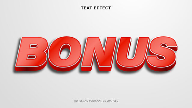editable 3d style red text effect, bonus text effect