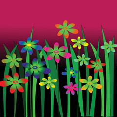 flower poster Design with colorful flower