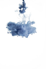 Blue color flowing in smoke forms, smooth abstract moving by acrylic paint