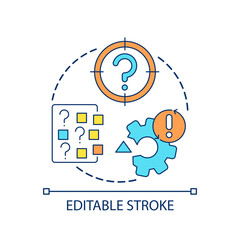 Adjustment problem concept icon. Setting issue. Software trouble. Detection bugs. Define error abstract idea thin line illustration. Isolated outline drawing. Editable stroke. Arial font used