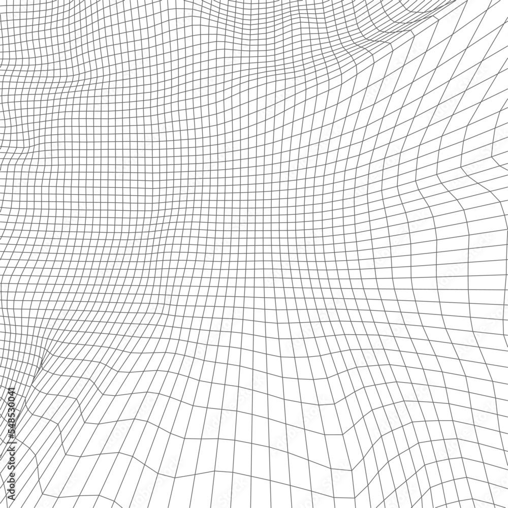 Poster abstract vector wireframe landscape background. cyberspace grid. 3d technology wireframe vector illu