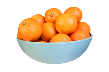 fresh oranges in a plate isolated on white background for your design or menu