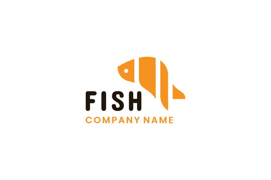 Creative Geometric Fish Logo design illustration